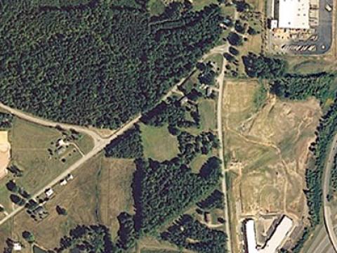 Deforestation for urban development near Raleigh, NC
